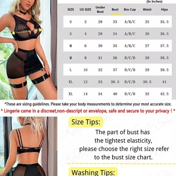 Sexy Women's Lingerie Teddy Babydoll Bra and Short Skirt with Garter Sleepwear - Picture 16 of 16